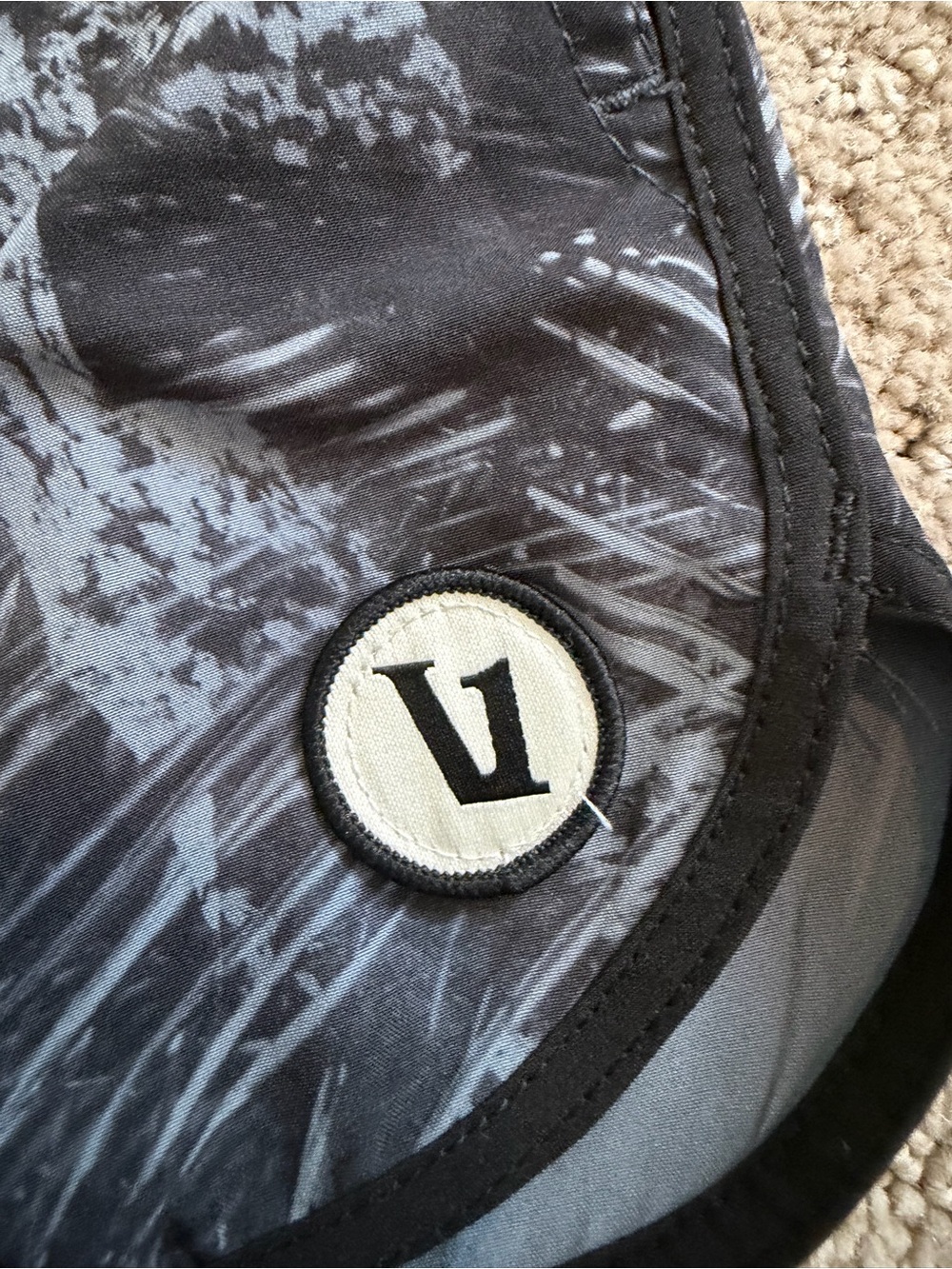 Vuori Black & Gray Printed Athletic Shorts with Drawstring - Picture 4 of 7